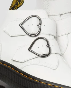 Dr. Martens Devon Heart Leren Platform Laarzen^WOMENS Enkellaarzen|Platform Laarzen