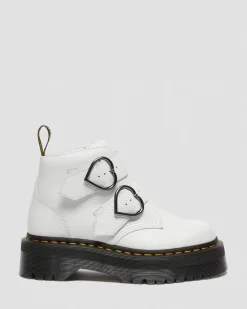 Dr. Martens Devon Heart Leren Platform Laarzen^WOMENS Enkellaarzen|Platform Laarzen