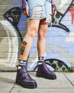 Dr. Martens Devon Heart Leren Platform Laarzen^WOMENS Platform Laarzen|Zachte Leren Laarzen