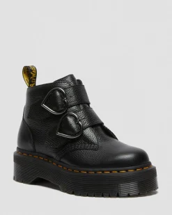 Dr. Martens Devon Heart Leren Platform Laarzen^WOMENS Enkellaarzen|Platform Laarzen