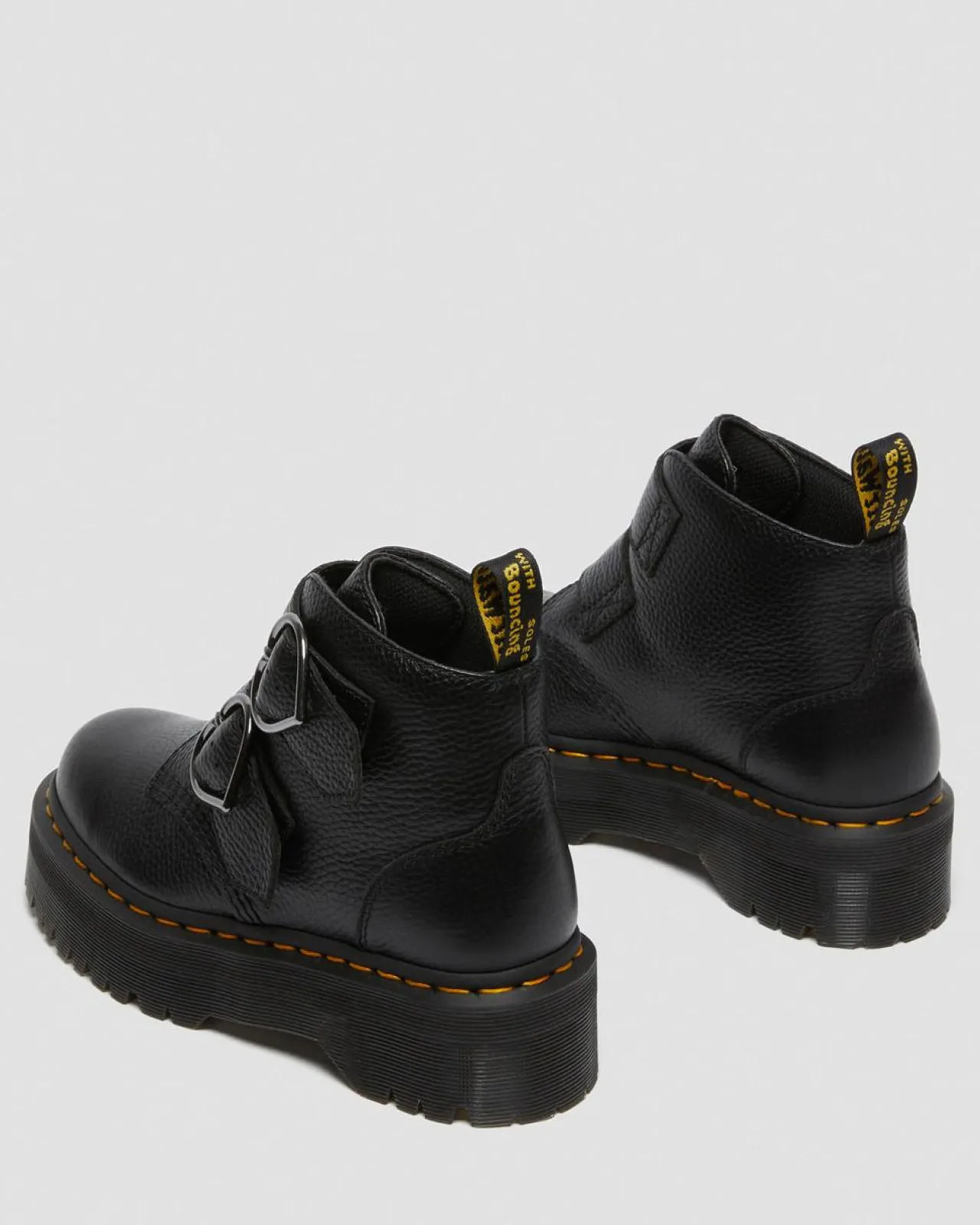 Dr. Martens Devon Heart Leren Platform Laarzen^WOMENS Enkellaarzen|Platform Laarzen