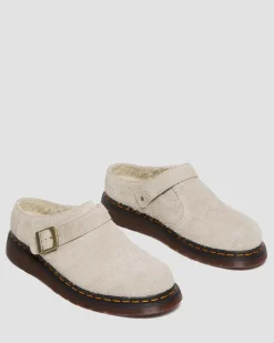 Dr. Martens Isham Imitatie Schapenvacht Gevoerde Suède Mules^UNISEX Suède|Nieuw Binnen