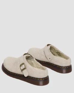 Dr. Martens Isham Imitatie Schapenvacht Gevoerde Suède Mules^UNISEX Suède|Nieuw Binnen