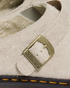 Dr. Martens Isham Imitatie Schapenvacht Gevoerde Suède Mules^UNISEX Suède|Nieuw Binnen