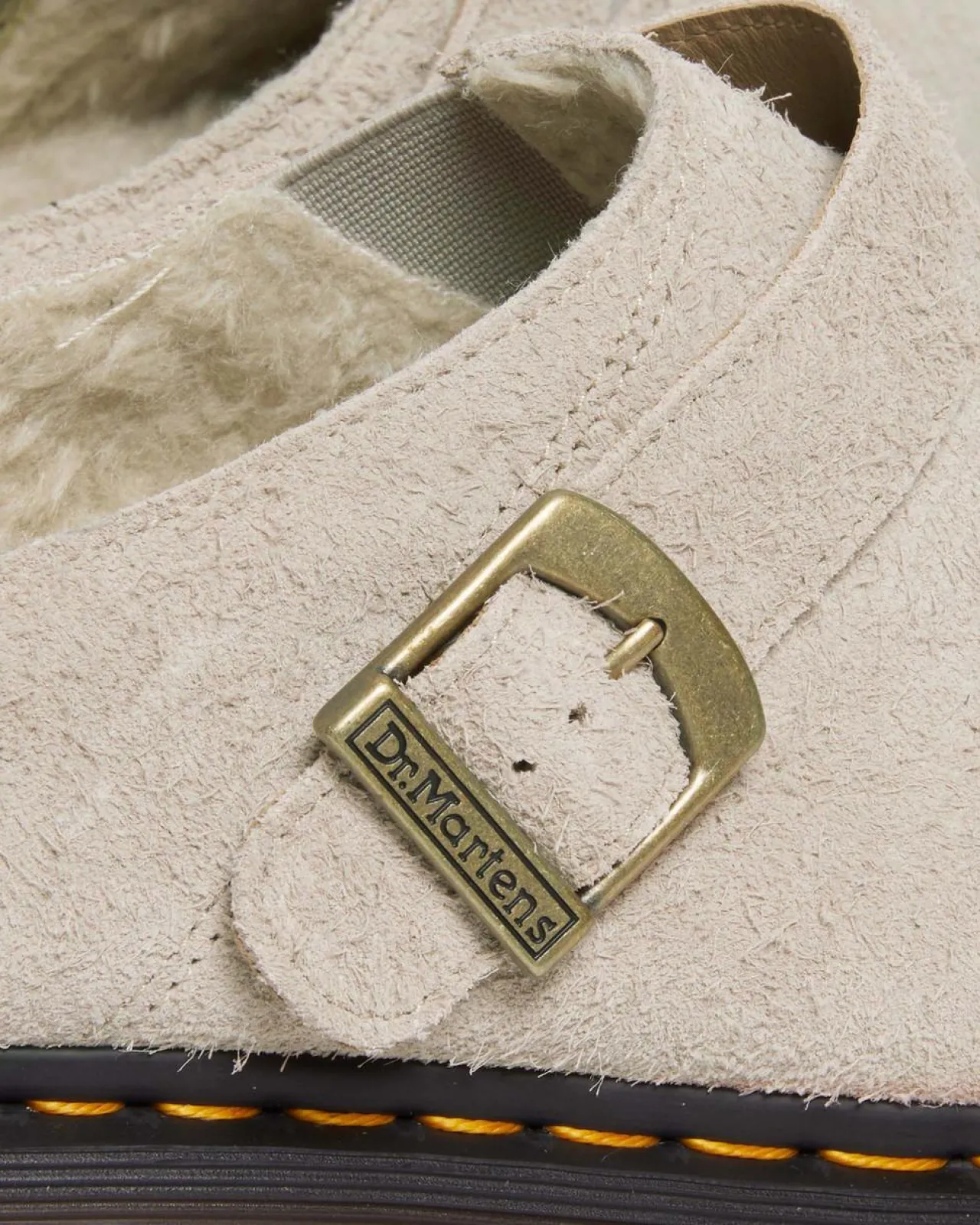 Dr. Martens Isham Imitatie Schapenvacht Gevoerde Suède Mules^UNISEX Suède|Nieuw Binnen