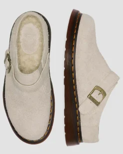 Dr. Martens Isham Imitatie Schapenvacht Gevoerde Suède Mules^UNISEX Suède|Nieuw Binnen