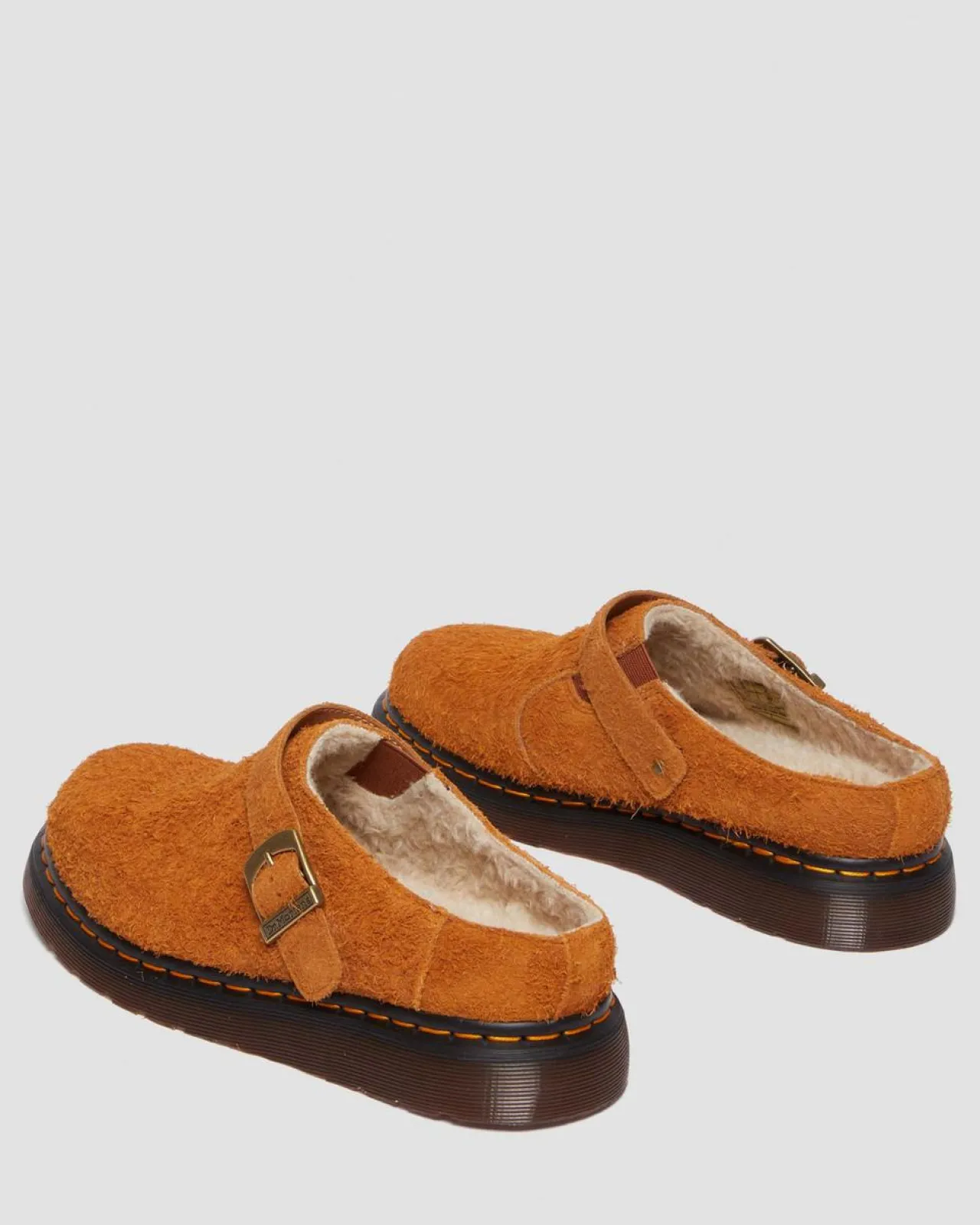 Dr. Martens Isham Imitatie Schapenvacht Gevoerde Suède Mules^UNISEX Suède|Nieuw Binnen