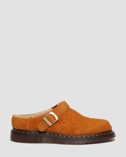 Dr. Martens Isham Imitatie Schapenvacht Gevoerde Suède Mules^UNISEX Suède|Nieuw Binnen