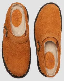 Dr. Martens Isham Imitatie Schapenvacht Gevoerde Suède Mules^UNISEX Suède|Nieuw Binnen