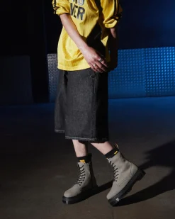 Dr. Martens Jadon Gemalen Nubuck Platform Laarzen^UNISEX Heren Sale|Trending Stijlen