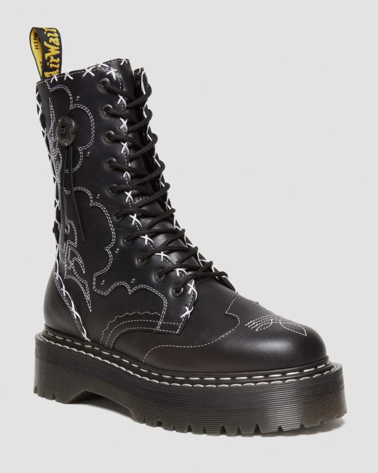 Dr. Martens Jadon Hi Contrasterende Steek Leren Platform Laarzen^ Nieuw Binnen|Trending Stijlen
