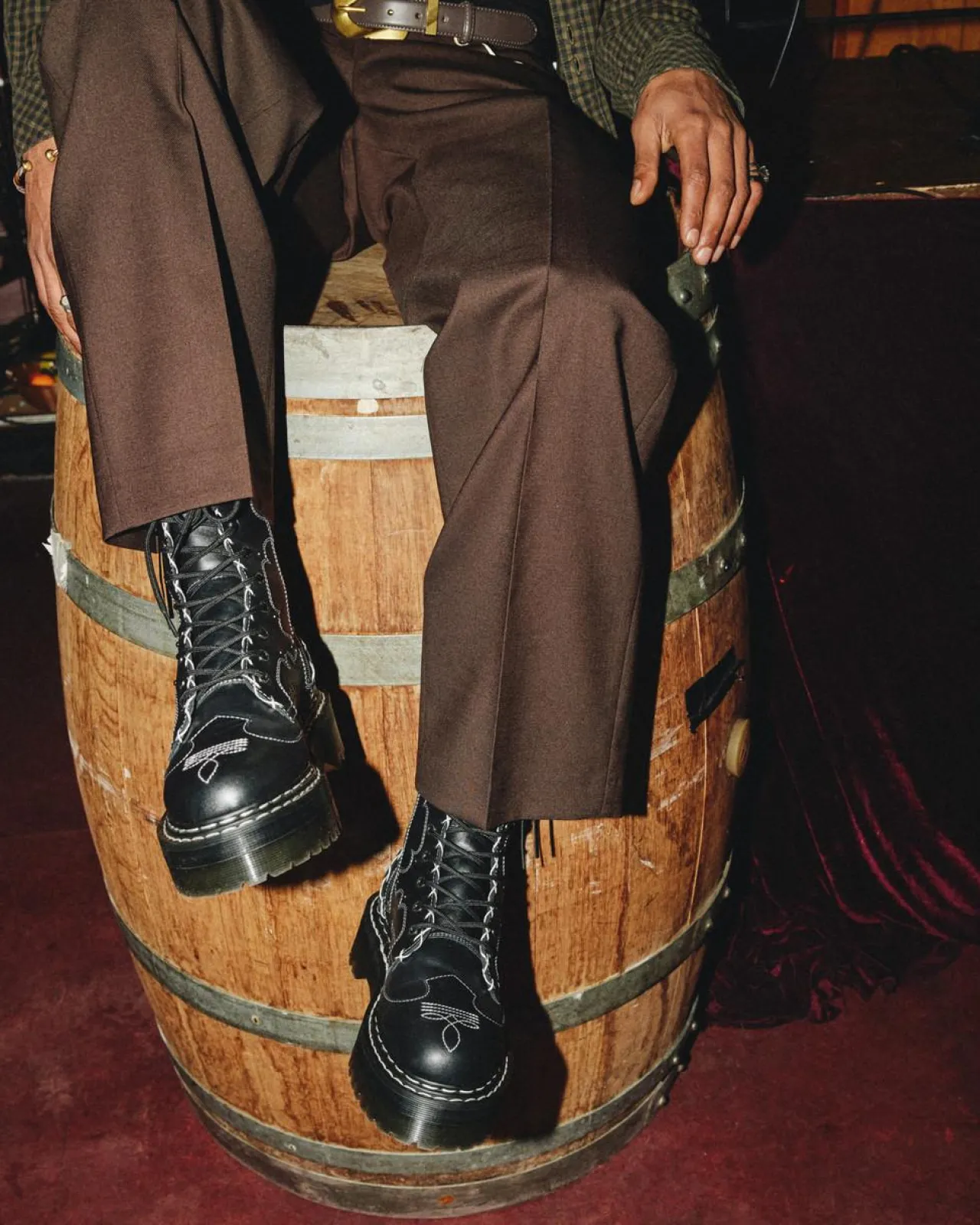 Dr. Martens Jadon Hi Contrasterende Steek Leren Platform Laarzen^ Nieuw Binnen|Trending Stijlen