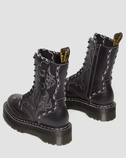 Dr. Martens Jadon Hi Contrasterende Steek Leren Platform Laarzen^ Nieuw Binnen|Trending Stijlen