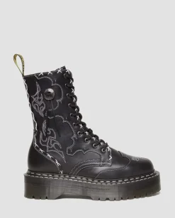 Dr. Martens Jadon Hi Contrasterende Steek Leren Platform Laarzen^ Nieuw Binnen|Trending Stijlen