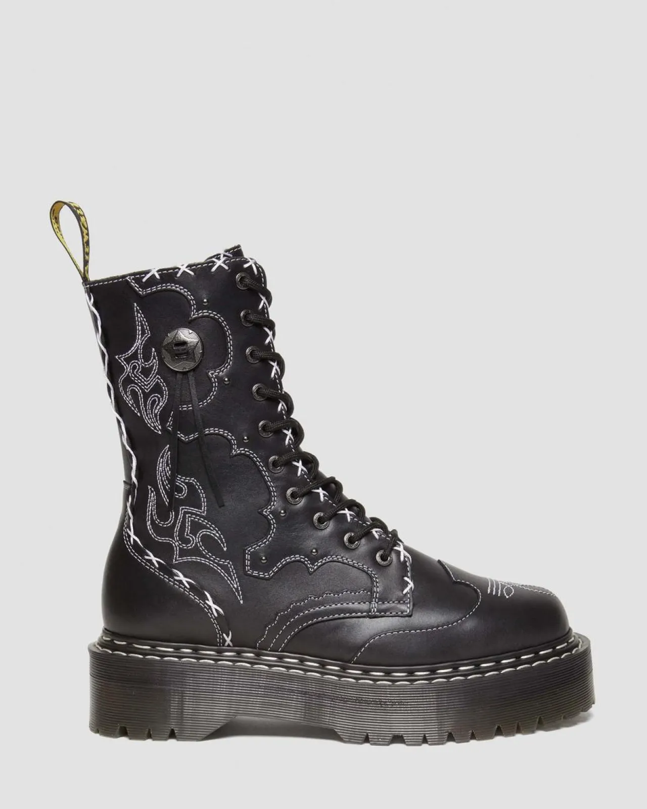 Dr. Martens Jadon Hi Contrasterende Steek Leren Platform Laarzen^ Nieuw Binnen|Trending Stijlen
