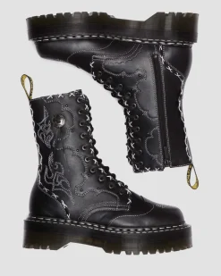 Dr. Martens Jadon Hi Contrasterende Steek Leren Platform Laarzen^ Nieuw Binnen|Trending Stijlen