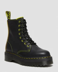 Dr. Martens Jadon II Neon Ster Leren Platform Laarzen^GIFTS Enkellaarzen|Platform Laarzen