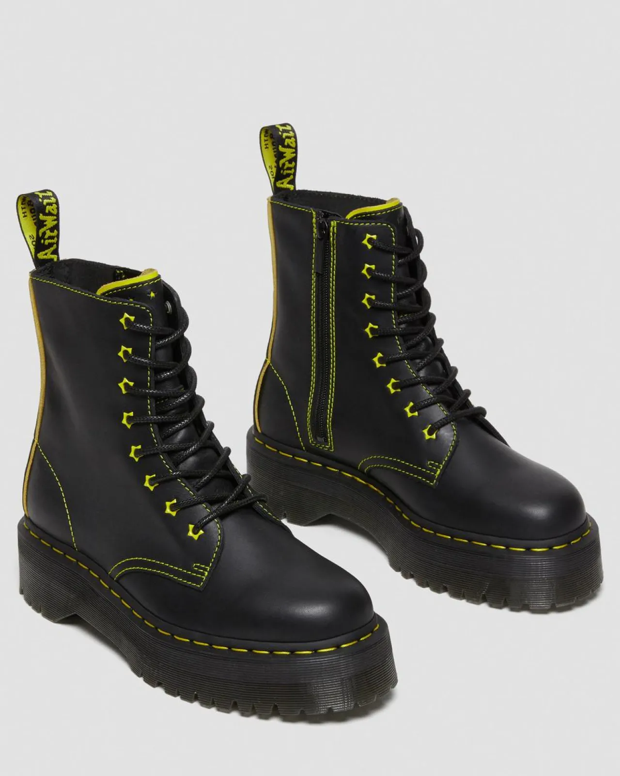 Dr. Martens Jadon II Neon Ster Leren Platform Laarzen^GIFTS Enkellaarzen|Platform Laarzen