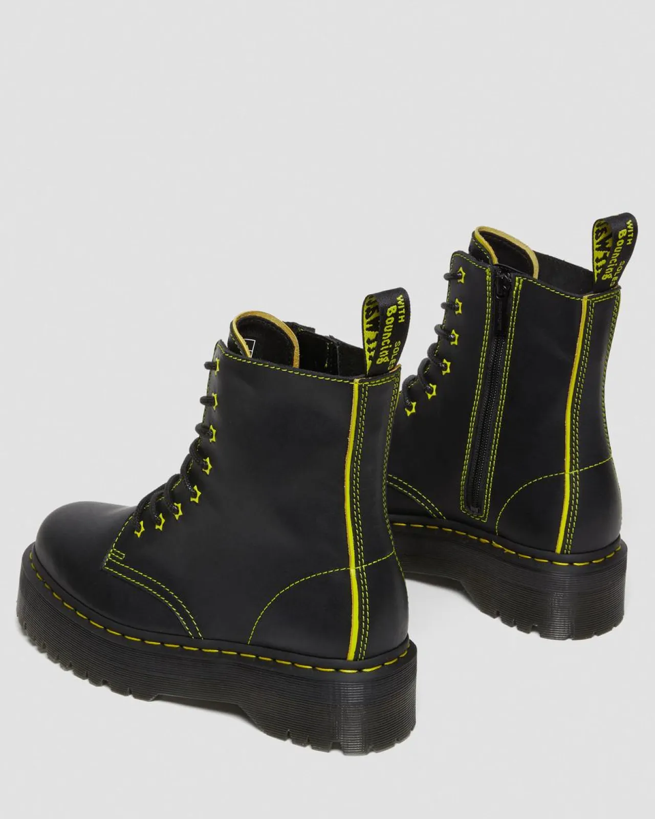Dr. Martens Jadon II Neon Ster Leren Platform Laarzen^GIFTS Enkellaarzen|Platform Laarzen