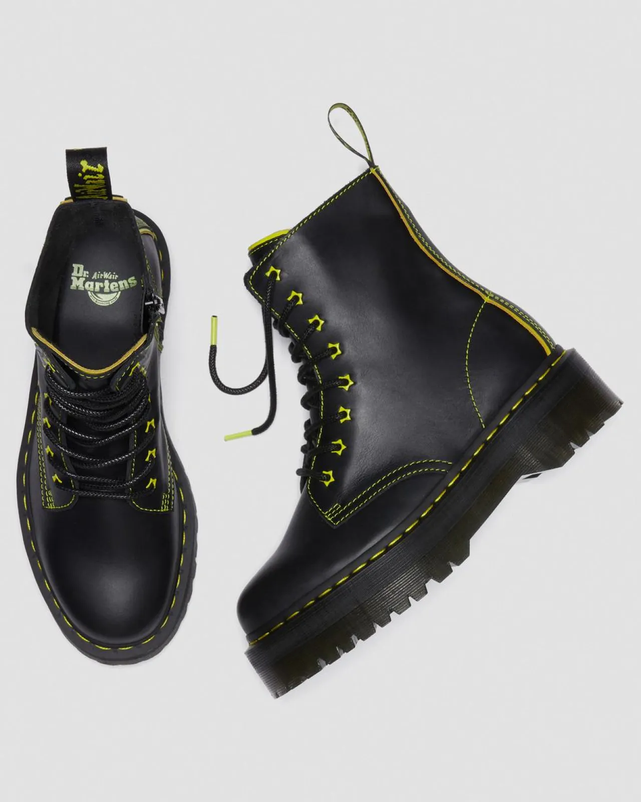 Dr. Martens Jadon II Neon Ster Leren Platform Laarzen^GIFTS Enkellaarzen|Platform Laarzen