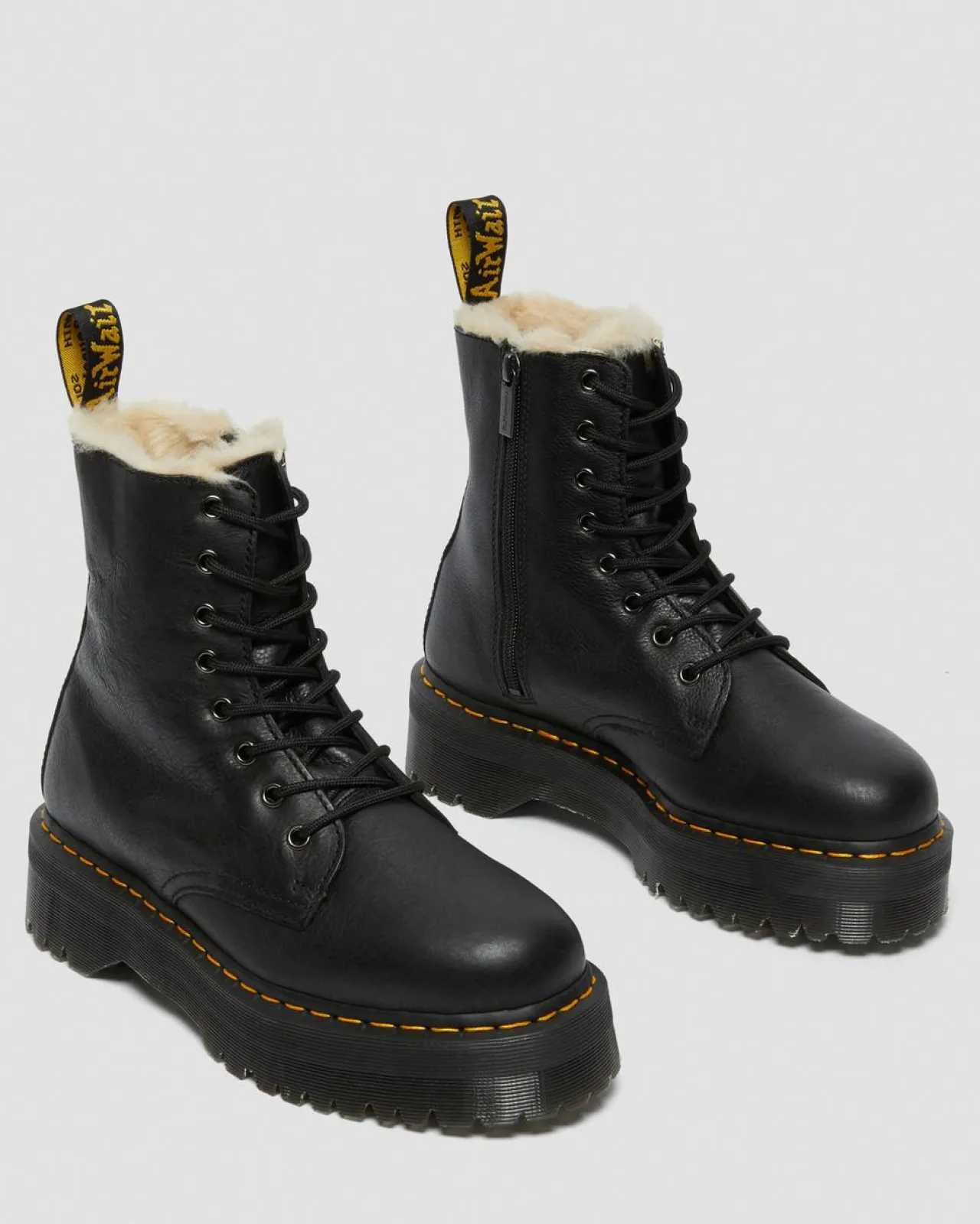 Dr. Martens Jadon Imitatiebont Gevoerde Leren Platformlaarzen^WOMENS Winter Stijlen|Laarzen