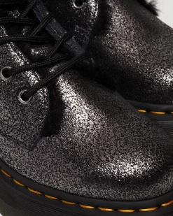 Dr. Martens Jadon Metallic Leren Platform Laarzen Met Imitatiebont Voering^WOMENS Winterlaarzen|Veterlaarzen