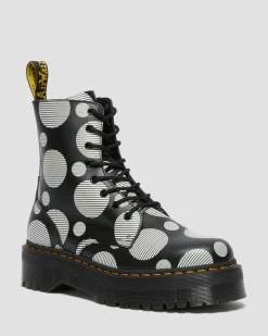 Dr. Martens Jadon Polka Dot Smooth Leren Platform Laarzen^WOMENS Platform Laarzen|Enkellaarzen
