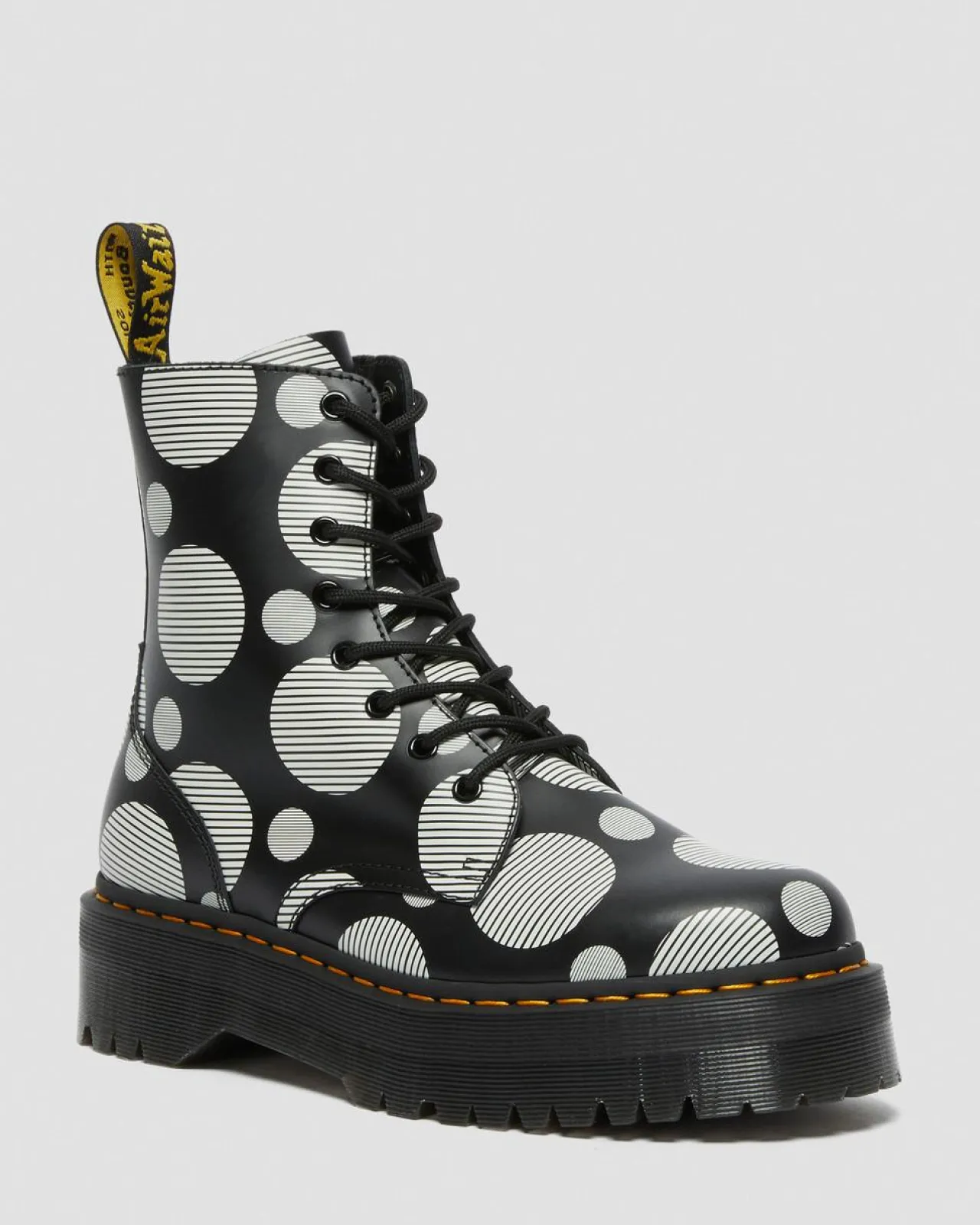 Dr. Martens Jadon Polka Dot Smooth Leren Platform Laarzen^WOMENS Platform Laarzen|Enkellaarzen
