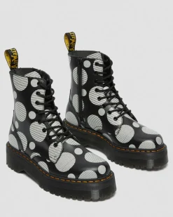 Dr. Martens Jadon Polka Dot Smooth Leren Platform Laarzen^WOMENS Platform Laarzen|Enkellaarzen