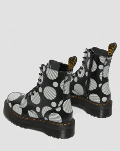 Dr. Martens Jadon Polka Dot Smooth Leren Platform Laarzen^WOMENS Platform Laarzen|Enkellaarzen