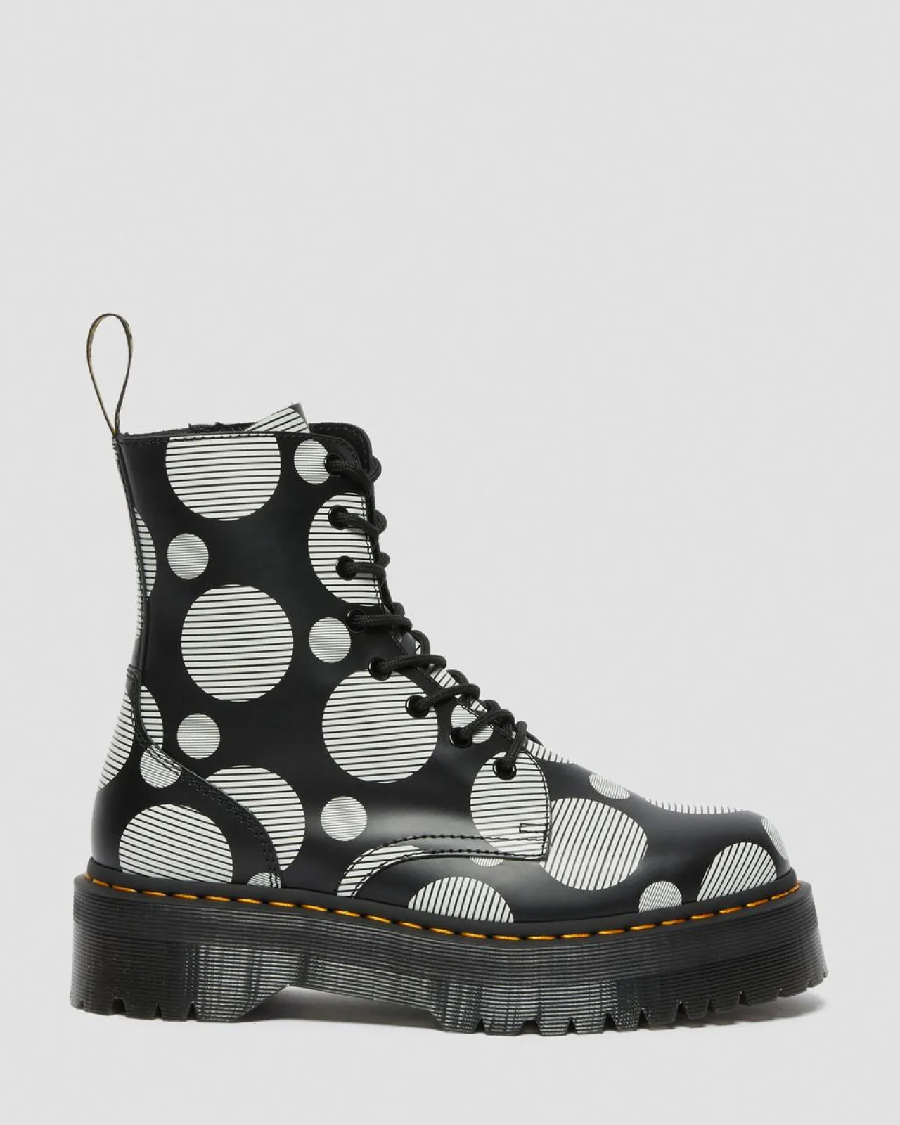 Dr. Martens Jadon Polka Dot Smooth Leren Platform Laarzen^WOMENS Platform Laarzen|Enkellaarzen