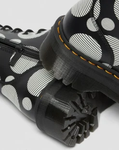 Dr. Martens Jadon Polka Dot Smooth Leren Platform Laarzen^WOMENS Platform Laarzen|Enkellaarzen