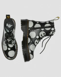 Dr. Martens Jadon Polka Dot Smooth Leren Platform Laarzen^WOMENS Platform Laarzen|Enkellaarzen