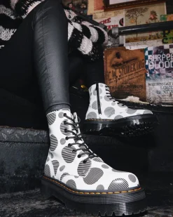 Dr. Martens Jadon Polka Dot Smooth Leren Platform Laarzen^WOMENS Platform Laarzen|Enkellaarzen