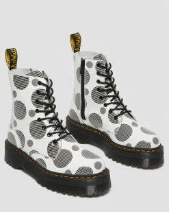 Dr. Martens Jadon Polka Dot Smooth Leren Platform Laarzen^WOMENS Platform Laarzen|Enkellaarzen
