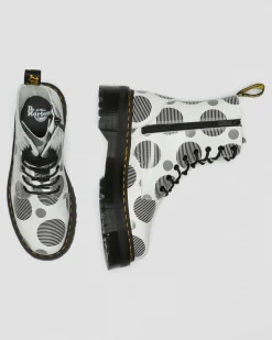 Dr. Martens Jadon Polka Dot Smooth Leren Platform Laarzen^WOMENS Platform Laarzen|Enkellaarzen