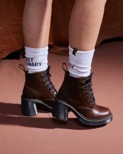 Dr. Martens JESY LEREN LAARZEN MET UITLOPENDE HAK^WOMENS Hakken|Laarzen