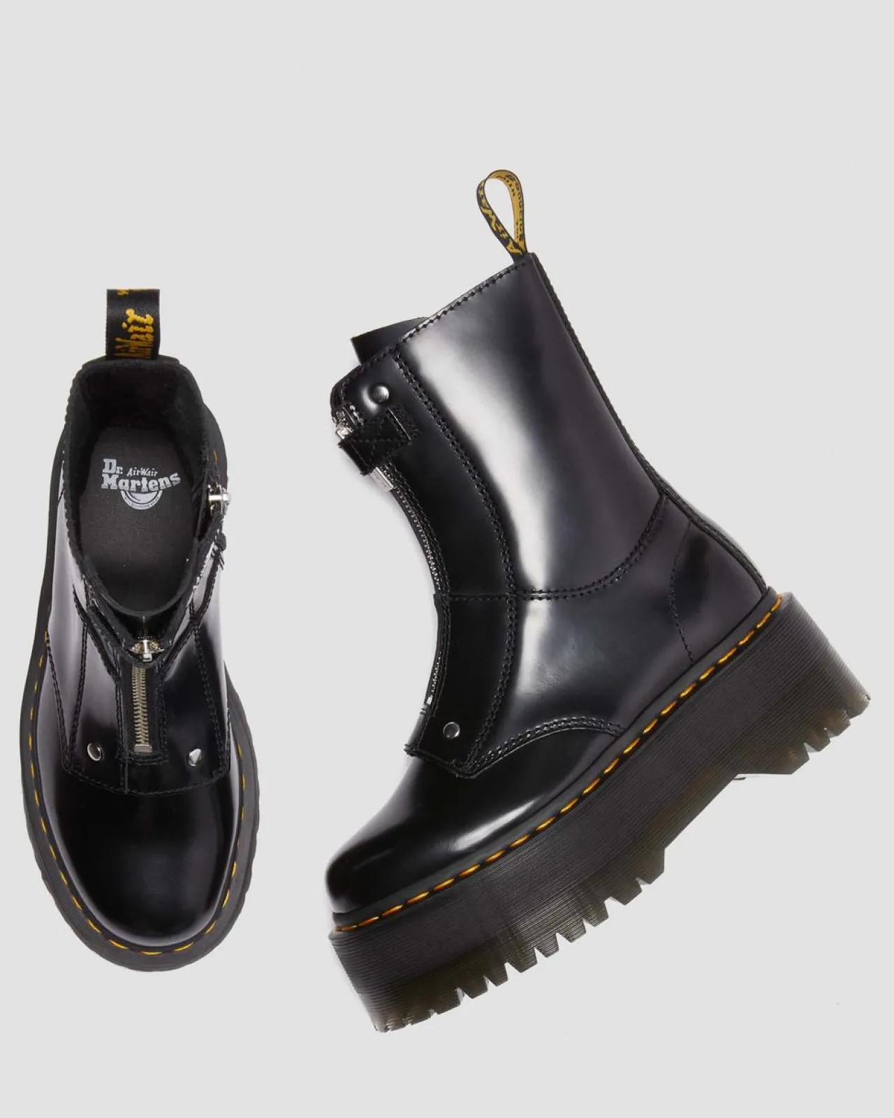 Dr. Martens Jetta Hi Max Buttero Leren Platform Laarzen^UNISEX Platform Laarzen|Laarzen