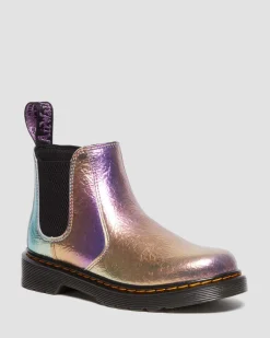 Dr. Martens Junior 2976 Regenboog Gekreukte Leren Chelsea Laarzen^UNISEX Sale Voor Kinderen|Laarzen