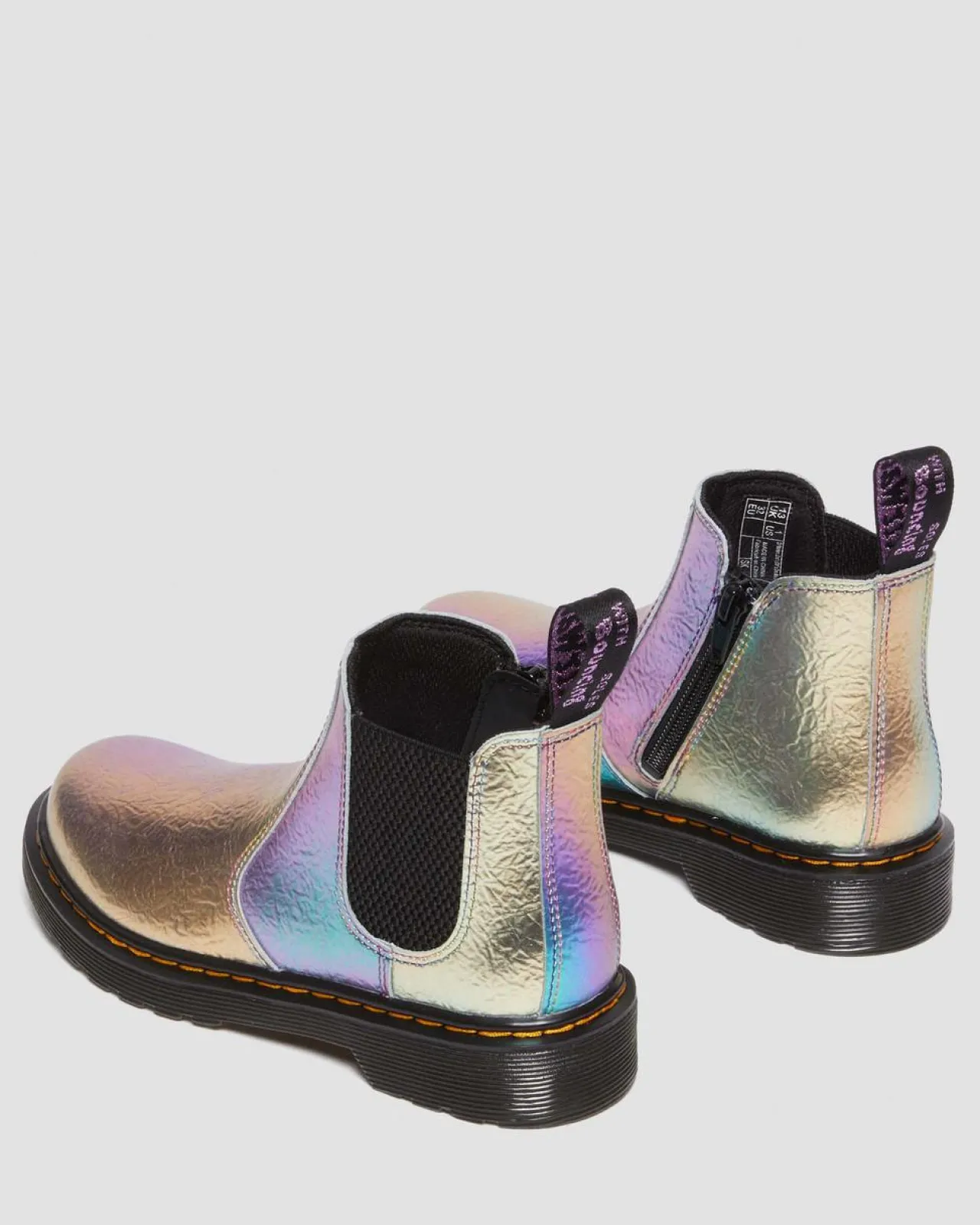 Dr. Martens Junior 2976 Regenboog Gekreukte Leren Chelsea Laarzen^UNISEX Sale Voor Kinderen|Laarzen
