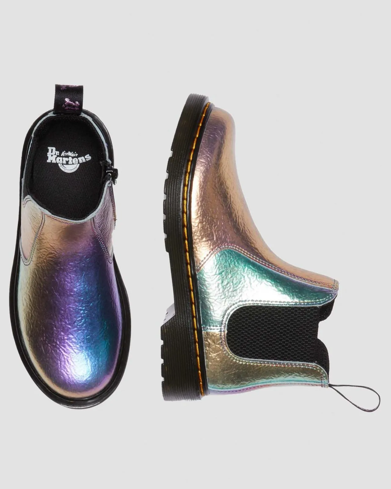 Dr. Martens Junior 2976 Regenboog Gekreukte Leren Chelsea Laarzen^UNISEX Sale Voor Kinderen|Laarzen