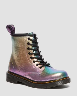 Dr. Martens Junior 1460 Regenboog Gekreukte Leren Veterlaarzen^UNISEX Sale Voor Kinderen|Laarzen