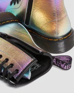 Dr. Martens Junior 1460 Regenboog Gekreukte Leren Veterlaarzen^UNISEX Sale Voor Kinderen|Laarzen