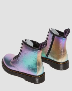 Dr. Martens Junior 1460 Regenboog Gekreukte Leren Veterlaarzen^UNISEX Sale Voor Kinderen|Laarzen