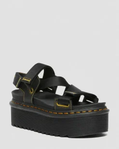 Dr. Martens Kimber Logo Sandalen met Geweven Band^WOMENS Lichte Sandalen|Platform Sandalen