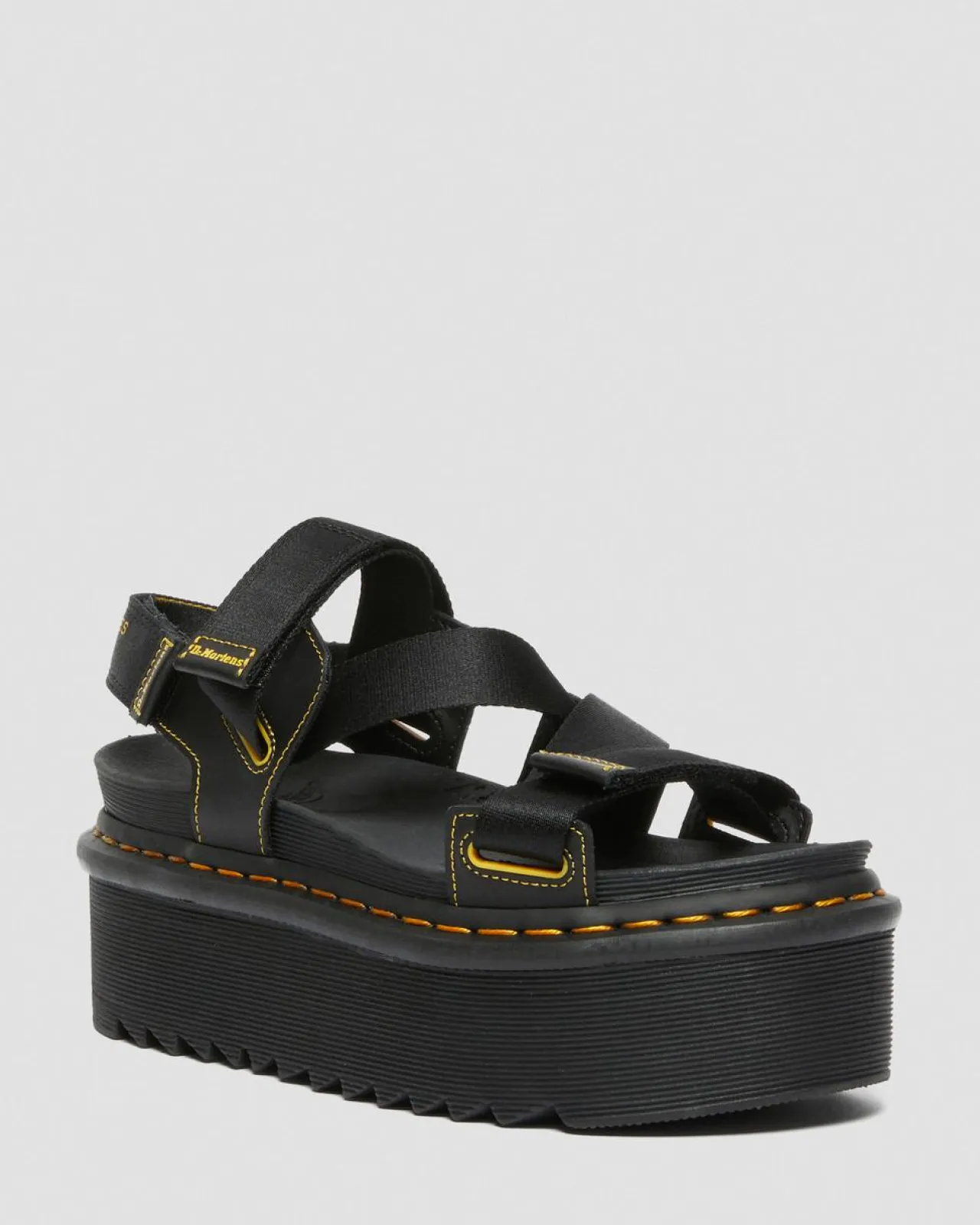 Dr. Martens Kimber Logo Sandalen met Geweven Band^WOMENS Lichte Sandalen|Platform Sandalen