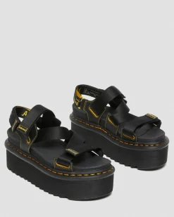 Dr. Martens Kimber Logo Sandalen met Geweven Band^WOMENS Lichte Sandalen|Platform Sandalen