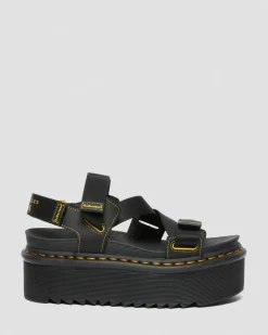 Dr. Martens Kimber Logo Sandalen met Geweven Band^WOMENS Lichte Sandalen|Platform Sandalen