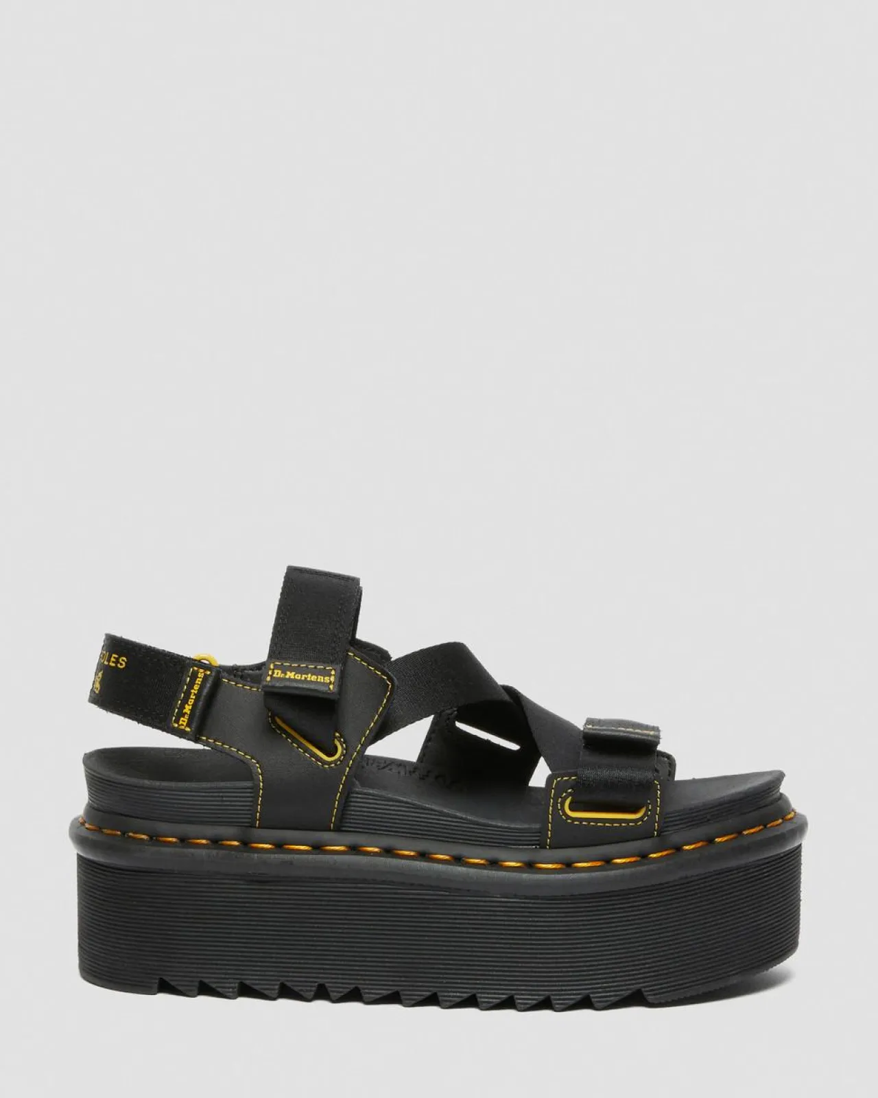 Dr. Martens Kimber Logo Sandalen met Geweven Band^WOMENS Lichte Sandalen|Platform Sandalen