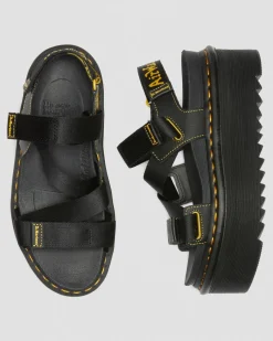 Dr. Martens Kimber Logo Sandalen met Geweven Band^WOMENS Lichte Sandalen|Platform Sandalen